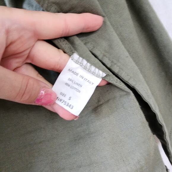 Lara G. Linen Blazer S olive green lagenlook NWTWorkwear Office Summer cotton - Picture 7 of 11